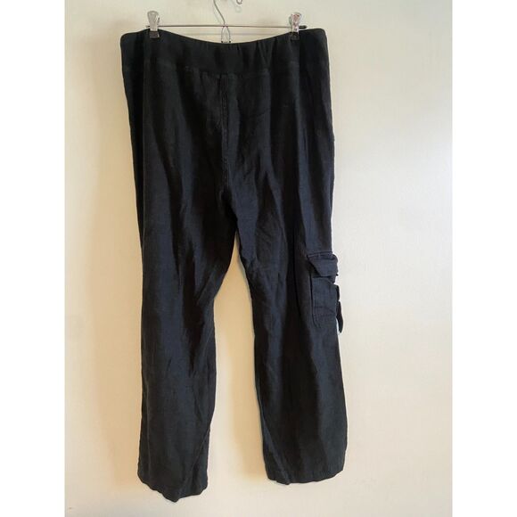 Soft Surroundings Women's Linen Cargo with Drawstring Waistband/ Zipper Fly - Picture 3 of 7